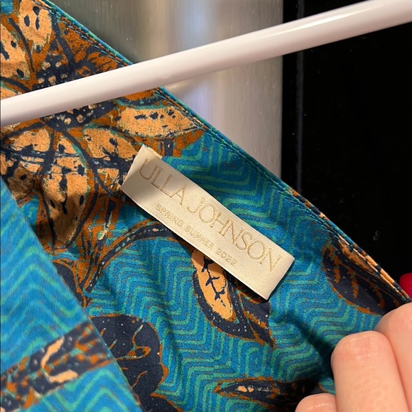 Floral One-Shoulder Dress in Teal and Brown ULLA JOHNSON - Picture 4 of 7